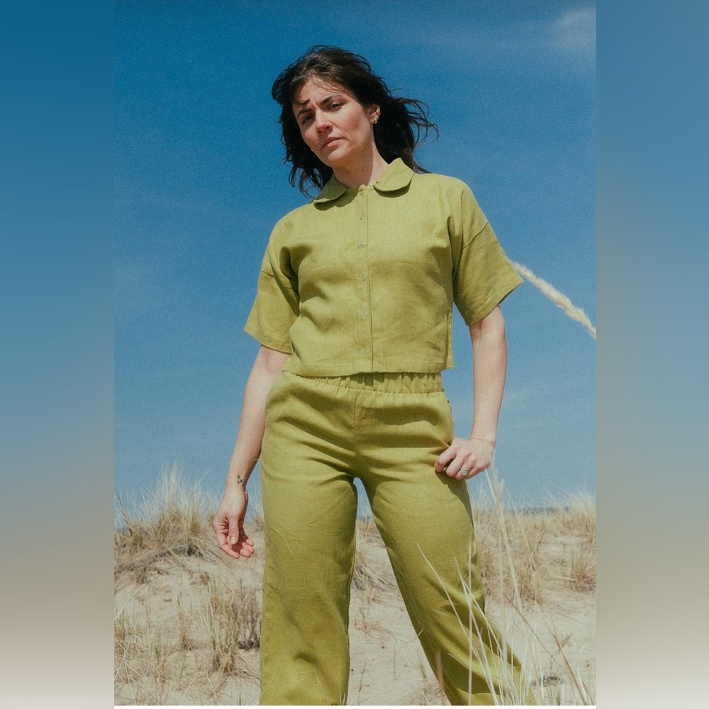 Conscious Clothing RUTHIE top 100% linen citris size medium